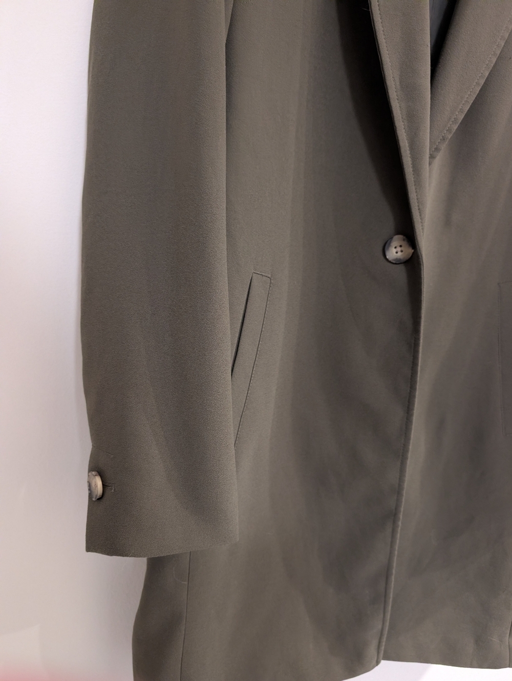 RW&CO - Olive Green Single-Button Long Coat - Picture 7 of 8